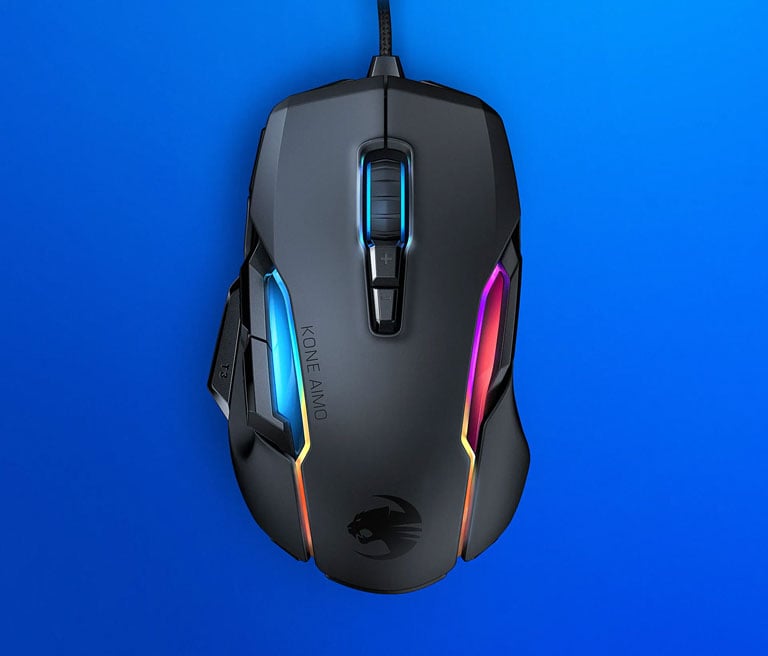 ROCCAT Kone AIMO Remastered PC Gaming Mouse, Optical, RGB Backlit Lighting,  23 Programmable Keys, Onboard Memory, Palm Grip, Owl Eye Sensor, Ergonomic,  LED Illumination, 16,000 DPI, Black - Newegg.com